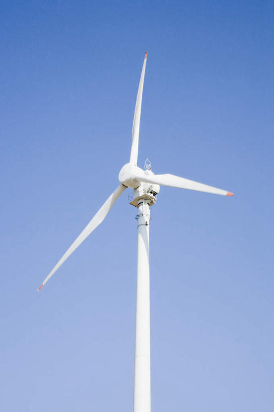 无人,竖图,室外,特写,白天,正面,风车,发电机,蓝天,天空,天,彩图