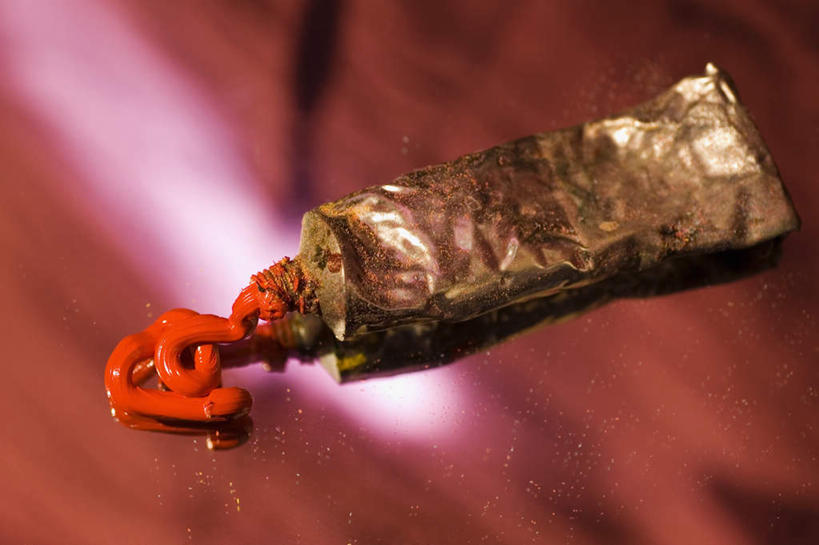 无人,横图,俯视,室内,特写,白天,绘画,静物,朦胧,模糊,艺术,管子,一个,橙色,摄影,影棚,单个,颜料,美术,彩图,高角度拍摄,影棚拍摄,拍摄