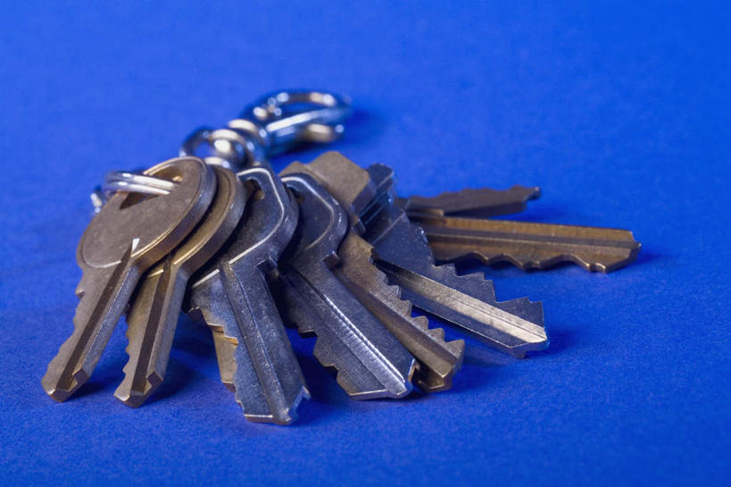 无人,横图,俯视,室内,特写,白天,安全,静物,一排,许多,连接,阴影,蓝色背景,整齐,装饰,反射,影子,防护,钥匙,钥匙圈,排列,摄影,影棚,保护,华丽,修饰,点缀,开启,队列,封闭,钥匙链,保险,私密,钥匙扣,保全,周全,安稳,安定,防盗,衬托,美观,雅致,雅观,贯穿,连结,衔接,串连,平安,彩图,高角度拍摄,影棚拍摄,拍摄,锁匙扣,钥匙挂