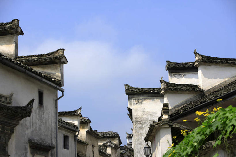 无人,家,横图,室外,白天,仰视,旅游,度假,黄山,名胜古迹,植物,窗户,标志建筑,地标,建筑,西递,中国,亚洲,阴影,遗迹,光线,影子,房屋,墙,屋子,云,云朵,建筑群,云彩,古迹,文物,娱乐,建设,古建筑,楼房,民居,玻璃窗,墙壁,墙面,住宅,树,树木,蓝色,绿色,白色,白云,蓝天,天空,阳光,自然,天,享受,休闲,旅游胜地,放松,生长,晴朗,成长,古文明,东亚,安徽,安徽省,黄山市,黟县,中华人民共和国,华东地区,皖,西递村,晴空,彩图,低角度拍摄,房子,徽派建筑,徽派民居