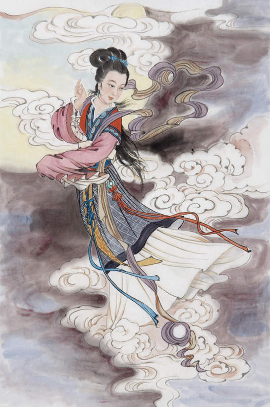 东方人,一个人,无人,笑,微笑,竖图,插画,室内,白天,正面,民族服装,数码,科技,亚洲,仅一个年轻女性,仅一个女性,仅一个人,阴影,神话,网络,云,云朵,高光,几何,计算机图形,合成,云彩,图画,扭头,注视,黄种人,画,白云,观察,看,转头,小说,观看,电脑合成图,数码合成图,察看,合成图,关注,文学,漫画,嫦娥,写实,具体,具象,袍子,名著,四大名著,年轻女性,女人,女性,亚洲人,彩图,全身,传统服装,民俗服,姮娥