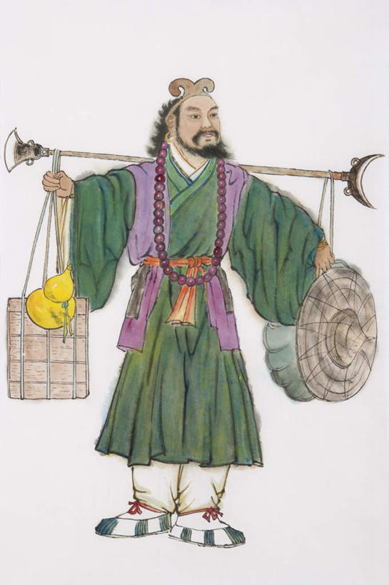 东方人,一个人,无人,和尚,站,竖图,插画,室内,白天,白色背景,正面,数码,科技,亚洲,仅一个男性,仅一个人,仅一个中年男性,握,阴影,神话,网络,篮子,高光,几何,计算机图形,合成,图画,注视,黄种人,画,骑,观察,看,扛,站着,武器,握着,小说,观看,电脑合成图,数码合成图,察看,合成图,关注,文学,兵器,善良,漫画,念珠,沙悟净,写实,具体,具象,诚实,和顺,法衣,念佛珠,数珠,诵珠,名著,四大名著,西游记,西游释厄传,金身罗汉,卷帘大将,沙和尚,沙僧,降妖宝杖,降妖杖,降妖真宝杖,扛在肩上,骑在肩上,男人,男性,中年男性,亚洲人,僧人,站立,彩图,全身,僧衣