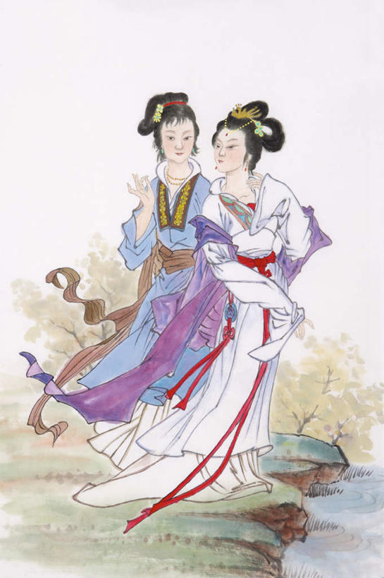 东方人,无人,两个人,竖图,插画,室内,白天,正面,民族服装,数码,科技,亚洲,阴影,神话,装饰,网络,丝绸,丝带,缎带,高光,几何,计算机图形,合成,图画,注视,黄种人,绸带,画,观察,看,小说,观看,华丽,修饰,白蛇,点缀,电脑合成图,数码合成图,察看,女仆,合成图,关注,文学,漫画,写实,具体,具象,衬托,美观,雅致,雅观,婢女,名著,年轻女性,女人,女性,亚洲人,彩图,全身,传统服装,民俗服,使女,小青,青青,青儿,岑碧青,白素贞,白娘子,白娘娘,四大民间传说,蛇妖,白蛇传