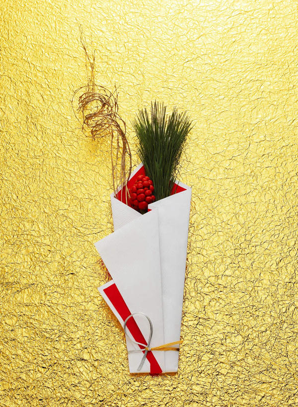 无人,竖图,俯视,室内,特写,白天,松树,静物,叶子,节日,庆祝,艺术,手工艺品,绿叶,艺术品,文化,工艺品,庆典,嫩叶,纪念,高雅,坚定,自信心,品位,长寿,花纸绳,日本水引,日本水引绣,水引绣,贞洁,元旦,叶,叶片,彩图,高角度拍摄