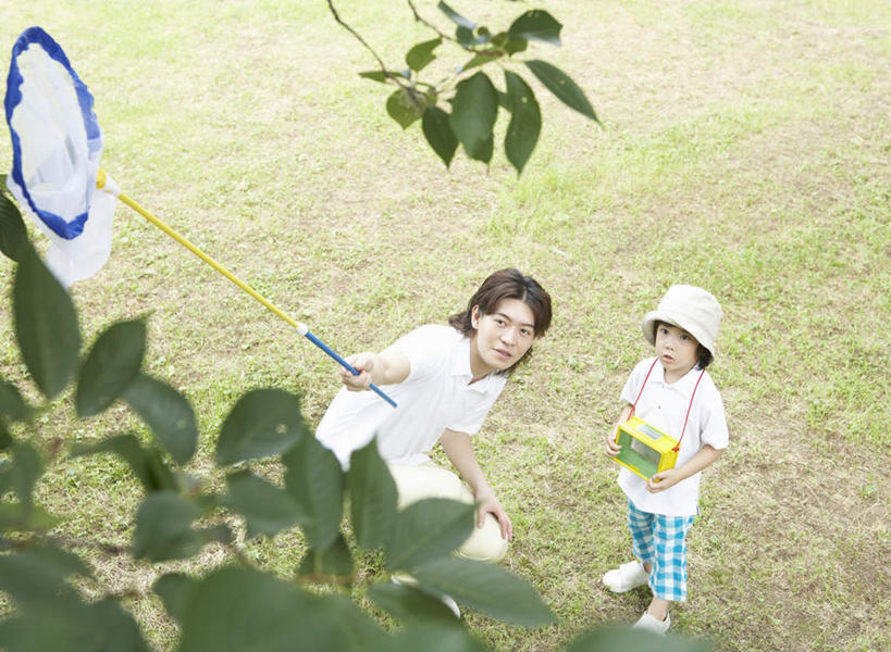 东方人,儿童,两个人,家庭,父亲,儿子,站,蹲,举,横图,俯视,室外,白天,纯洁,草地,草坪,植物,帽子,亚洲,握,服装,捕虫网,拿,拿着,注视,休闲装,黄种人,草,树,树木,小孩,衣服,绿色,自然,遮阳帽,观察,看,托,站着,休闲,温暖,温馨,父子,一家人,休闲服,父爱,可爱,童年,童趣,握着,服饰,生长,成长,观看,扫网,水网,和睦,察看,关注,童真,烂漫,无邪,扑网,天真,男孩,男人,男性,年轻男性,亚洲人,孩子,年轻人,蹲着,举起,举手,举着,向上举,向上伸,向上托,站立,彩图,高角度拍摄,全身,融洽,男生