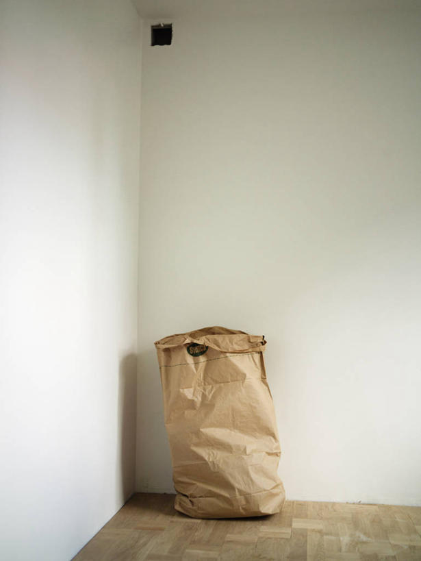 无人,竖图,室内,白天,正面,地板,静物,袋子,阴影,反射,影子,墙,地面,麻袋,木地板,墙壁,墙面,一个,容器,单个,储藏,储存,彩图,贮存