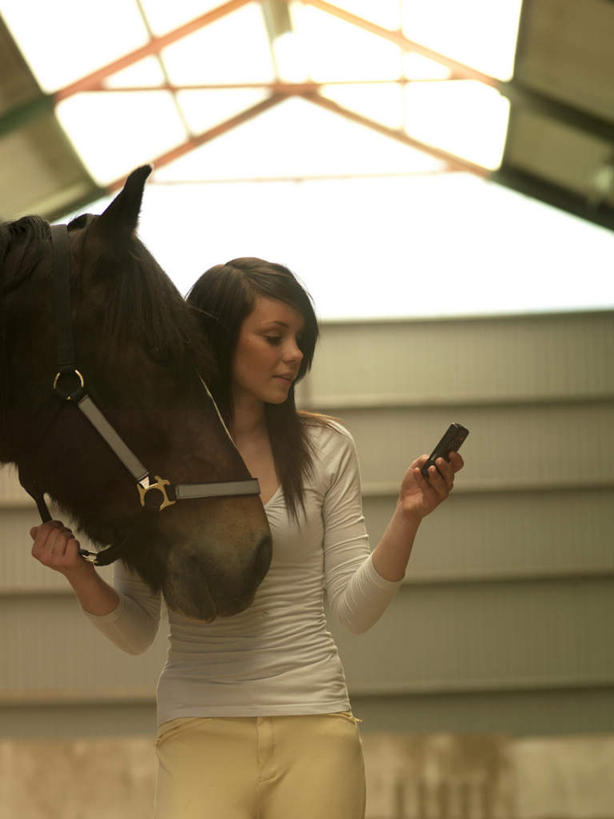 西方人,一个人,站,拉,举,笑,打电话,微笑,竖图,室内,白天,仰视,马,野生动物,电话,手机,欧洲,欧洲人,仅一个年轻女性,仅一个女性,仅一个人,握,阴影,服装,光线,影子,墙,棕色,拿,拿着,注视,休闲装,通讯设备,一匹,墙壁,墙面,衣服,阳光,动物,观察,看,托,站着,休闲,休闲服,握着,运输,服饰,牲畜,观看,马棚,察看,关注,交流,年轻女性,女人,女性,白种人,沟通,举起,举手,举着,通话,向上举,向上伸,向上托,站立,半身,彩图,低角度拍摄
