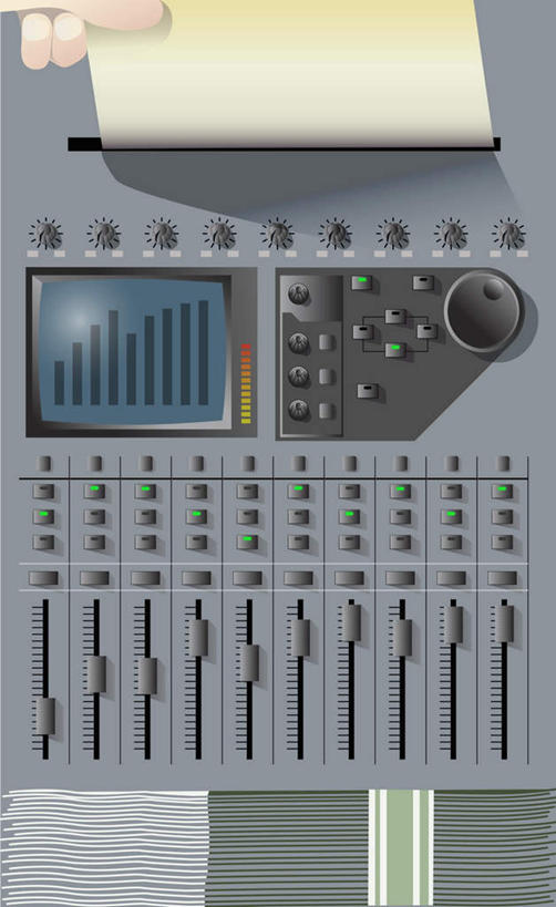 无人,竖图,插画,室内,特写,白天,正面,数码,科技,阴影,网络,高光,几何,计算机图形,合成,图画,加工,画,放大,修饰,电脑合成图,数码合成图,混合,播音,合成图,广播,调音台,分配,漫画,写实,具体,具象,调音控制台,彩图