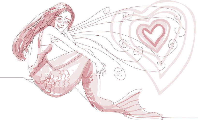 西方人,一个人,无人,坐,笑,微笑,露齿笑,横图,插画,室内,白天,侧面,爱情,数码,科技,欧洲,欧洲人,仅一个年轻女性,仅一个女性,仅一个人,阴影,爱心,网络,高光,几何,计算机图形,浪漫,合成,图画,注视,画,观察,看,温暖,温馨,心形,恩爱,观看,电脑合成图,数码合成图,和睦,察看,合成图,关注,漫画,写实,具体,具象,年轻女性,女人,女性,白种人,心型,坐着,彩图,全身,融洽,美人鱼