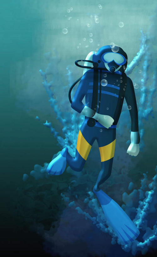 游泳,西方人,一个人,无人,竖图,插画,室内,白天,侧面,锻炼,运动,数码,科技,海底,水下,欧洲,欧洲人,仅一个男性,仅一个人,阴影,网络,潜水镜,泳镜,水底,高光,几何,计算机图形,合成,图画,注视,画,仅一个年轻男性,蓝色,观察,看,蛙鞋,氧气瓶,海底世界,潜水,观看,脚蹼,电脑合成图,数码合成图,察看,氧气面罩,合成图,关注,漫画,写实,具体,具象,面镜,潜水运动,体育,男人,男性,年轻男性,白种人,海床,彩图,全身,健身