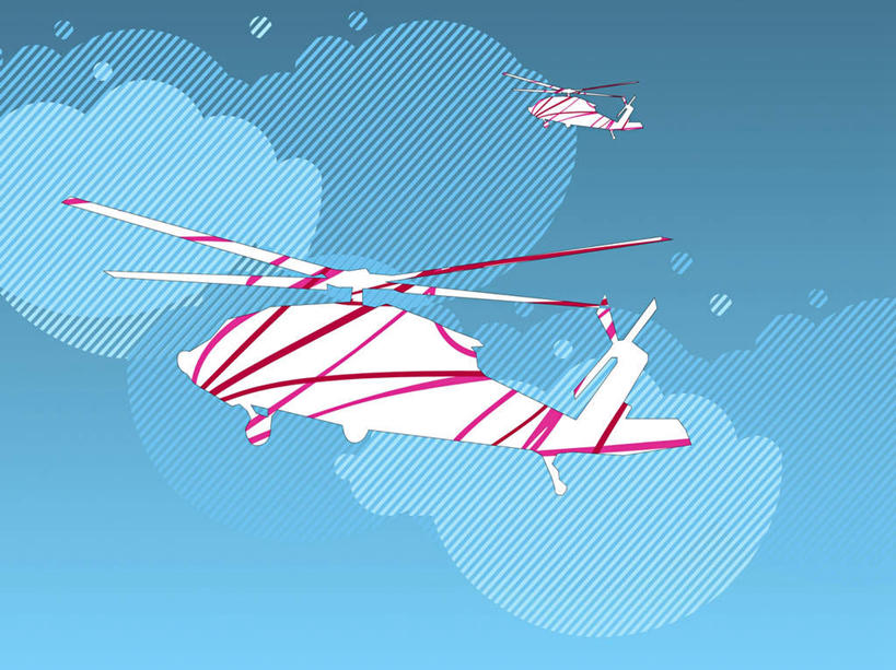 无人,横图,插画,室内,白天,正面,数码,科技,飞机,阴影,网络,线条,云,云朵,高光,几何,计算机图形,合成,云彩,图画,航空,画,粉色,蓝色,白色,白云,蓝天,天空,交通工具,天,晴朗,直升机,直升飞机,电脑合成图,数码合成图,合成图,载具,漫画,两架,写实,具体,具象,晴空,彩图