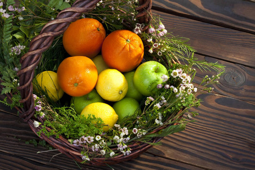 无人,横图,俯视,室内,背景,桌子,苹果,静物,水果,中国,丰富,篮子,木材,木纹,食品,饮品,筐,花,食物,饮料,绿色,容器,概念,摄影,多样,简单,可口,东亚,健康食物,适口,彩图,高角度拍摄