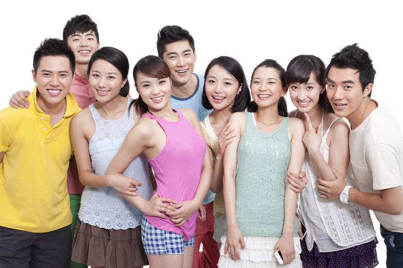 东方人,成年人,人群,站,笑,微笑,露齿笑,横图,俯视,留白,白色背景,时尚,快乐,友谊,幸福,北京,中国,亚洲,休闲装,叉腰,乐趣,搭,摄影,影棚,生活方式,酷,享乐,搭着,摄影棚,肖像,东亚,集体照,团结,男人,男性,年轻男性,年轻女性,女人,女性,亚洲人,中国人,年轻人,彩图,高角度拍摄,影棚拍摄,欢乐,拍摄,挨着