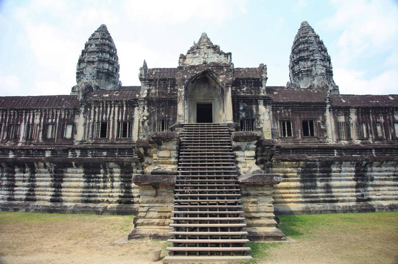 无人,横图,室外,白天,旅游,建筑,柬埔寨,亚洲,对称,宏伟,废墟,台阶,风景,地标建筑,美女,摄影,世界自然遗产,巴扬寺,古代文明,大吴哥城,吴哥,彩图,旅行,柬埔寨文化