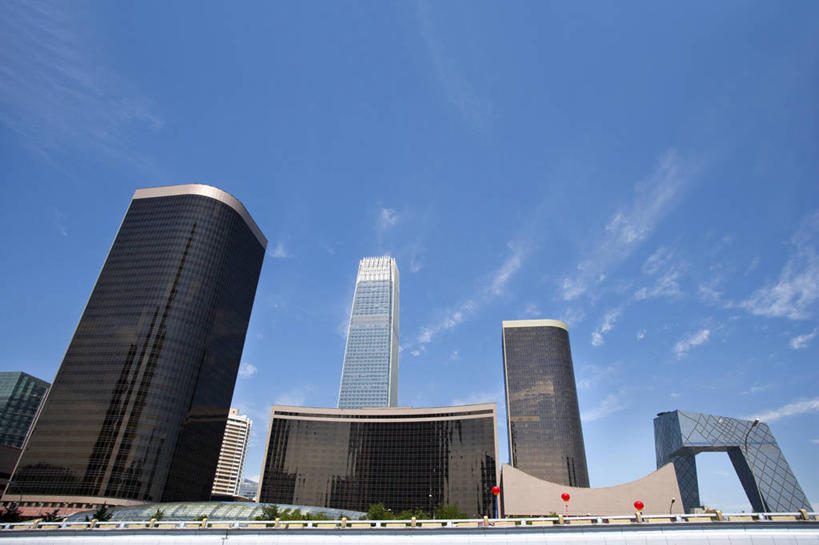 无人,横图,室外,白天,留白,度假,美景,城市风光,城市,建筑,摩天大楼,北京,中国,亚洲,景观,首都,娱乐,现代,蓝色,风景,天空,享受,休闲,办公大楼,景色,放松,摄影,风格,都市风光,市区,东亚,发展,万里无云,繁荣,金融区,彩图,中央电视台