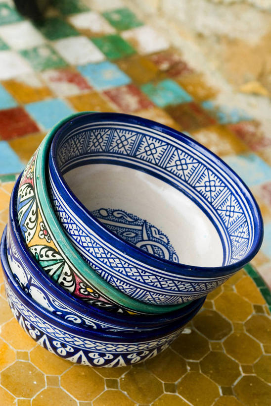 无人,竖图,静物,餐具,非洲,摩洛哥,堆叠,材料,瓷器,陶瓷制品,杯,排列,工艺品,碗,四个,摄影,风格,手艺,非洲文化,费兹,式样,设计,彩图,马格里布