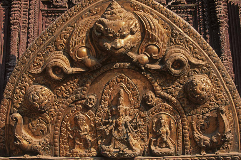 无人,宫殿,横图,室外,特写,白天,建筑,雕塑,尼泊尔,亚洲,图像,摄影,复杂,帕坦,彩图,旅行