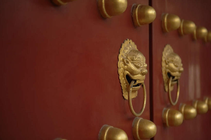 无人,横图,室外,侧面,仰视,门,北京,中国,装饰,大门,干净,门框,摄影,部件,挂锁,中国文化,东亚,彩图,低角度拍摄,插销