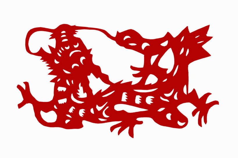 无人,横图,白色背景,神话,艺术,装饰,龙,符号,纸,红色,剪纸,摄影,复杂,中国文化,能力,彩图,影棚拍摄,传统文化