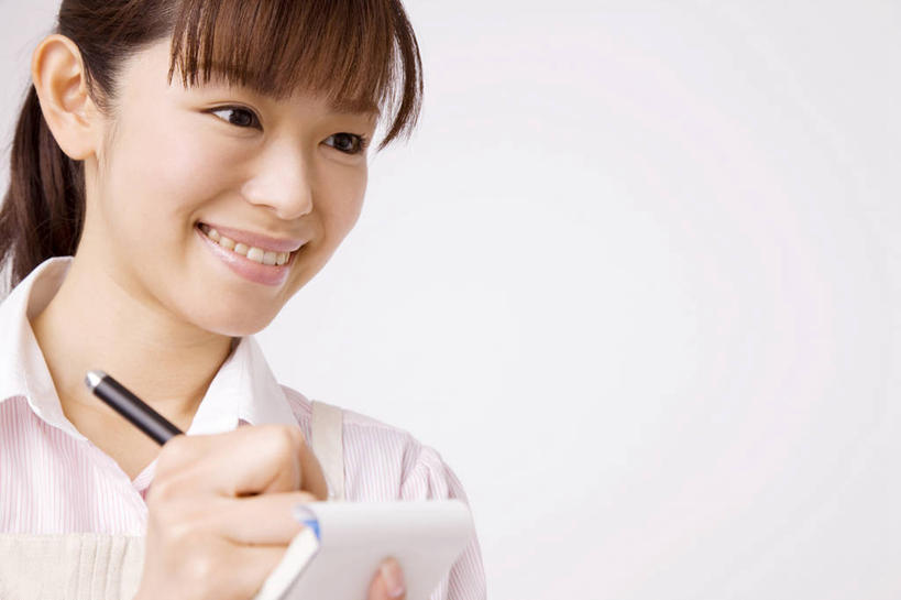 东方人,笑,微笑,室内,商务,亚洲,工作,水笔,咖啡店,女人,亚洲人,年轻人,彩图