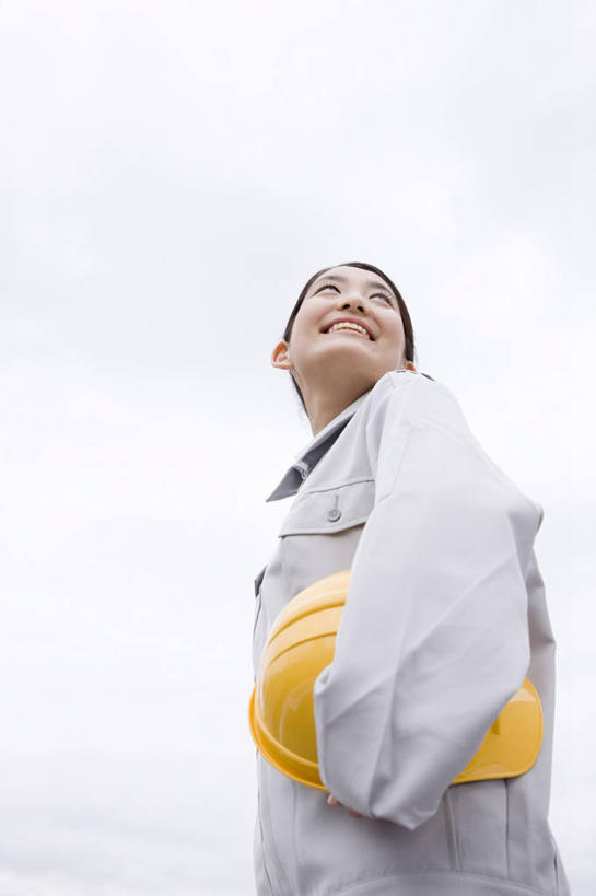 东方人,笑,微笑,室外,制服,商务,亚洲,肖像,女人,亚洲人,年轻人,彩图