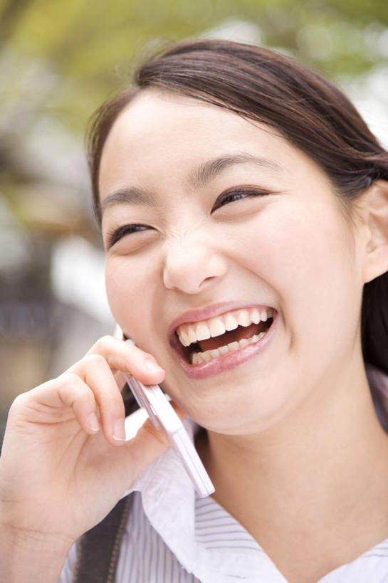 东方人,笑,微笑,亚洲,肖像,女人,亚洲人,年轻人,电话机,彩图