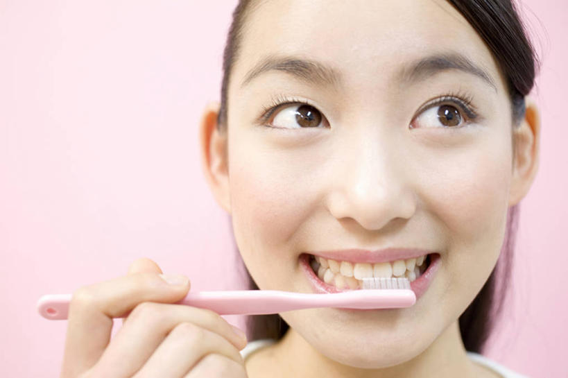 东方人,微笑,牙刷,生活方式,肖像,女人,亚洲人,年轻人,彩图