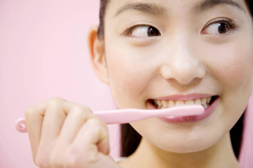 东方人,微笑,牙刷,生活方式,肖像,女人,亚洲人,年轻人,彩图