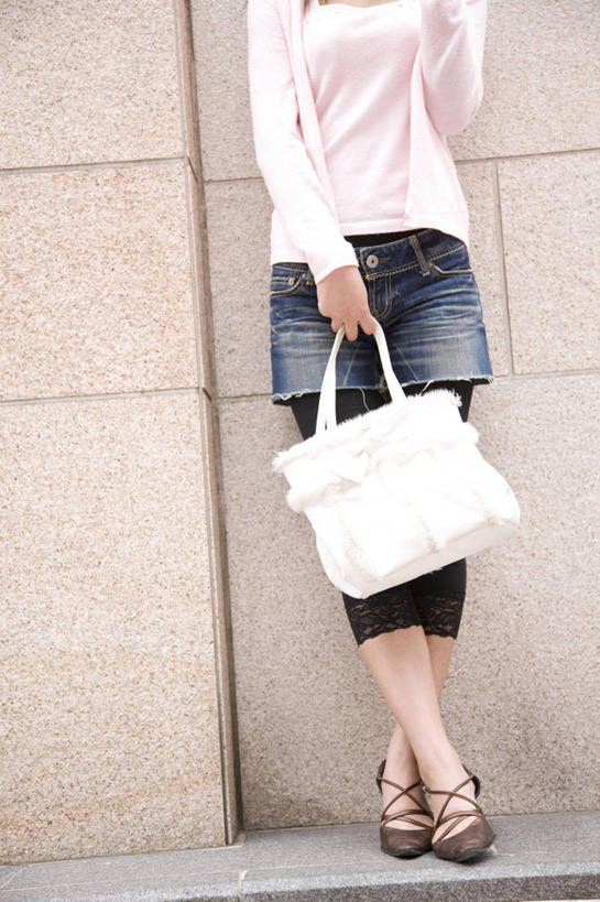 东方人,亚洲,包,肖像,足,女人,亚洲人,年轻人,彩图