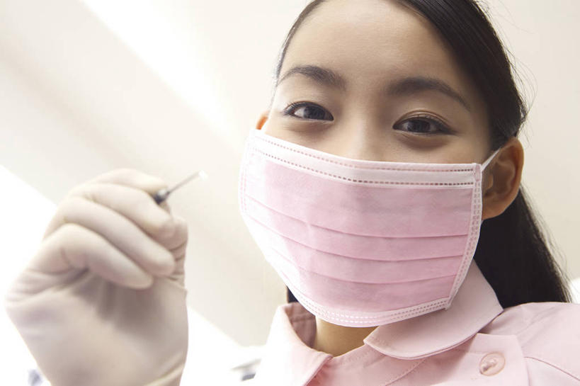 东方人,面罩,口腔卫生,女人,亚洲人,年轻人,彩图