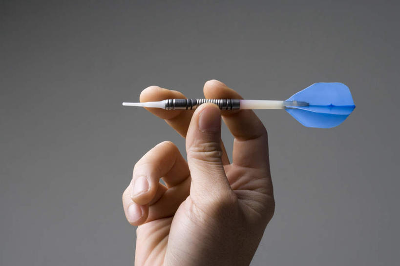 手,特写,拿着,准确,瞄准,技能,彩图,影棚拍摄,镖