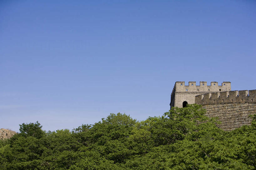 无人,横图,室外,白天,山,建筑,北京,长城,中国,亚洲,历史,城墙,天空,地标建筑,摄影,宁静,中国文化,东亚,万里无云,古代文明,慕田峪长城,彩图,传统文化