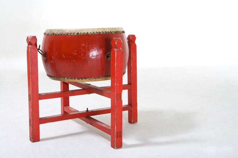 无人,横图,留白,白色背景,侧面,中国,亚洲,鼓,乐器,音乐,传统,一个,红色,单个,中国文化,东亚,彩图,影棚拍摄,大鼓,传统文化