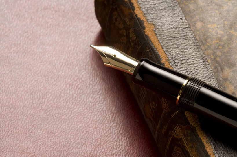 无人,横图,俯视,室内,特写,留白,桌子,静物,写,古典,两个,摄影,古董,墨水笔,书,彩图,高角度拍摄