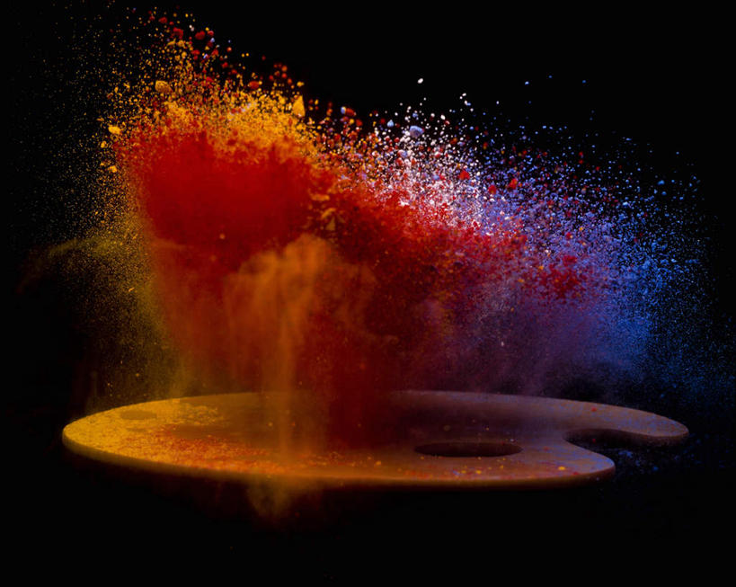 无人,横图,留白,侧面,黑色背景,水滴,摄影,动作,涂料,创造力,调色板,美术工艺,彩图,影棚拍摄,精力,油画颜料