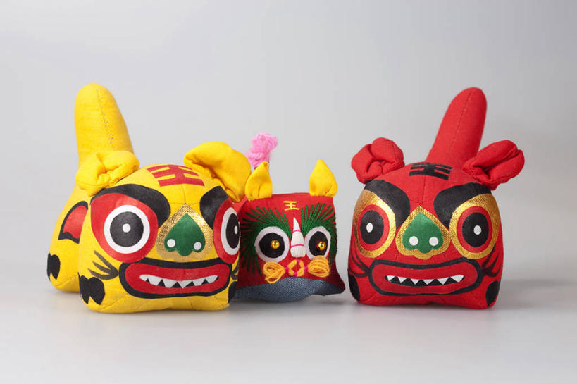 横图,运气,虎,玩具,纺织品,北京,中国,亚洲,三个,摄影,毛绒玩具,中国文化,东亚,古代文明,彩图,影棚拍摄,传统文化