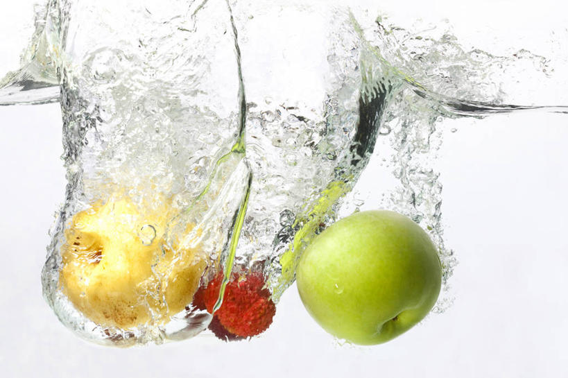 无人,横图,室内,白色背景,正面,水,苹果,梨,荔枝,水果,湿,溅,液体,水滴,食品,茎,饮食,黄色,红色,绿色,白色,青苹果,热带水果,四个,摄影,影棚,落下,动作,简单,清新,摄影棚,健康食物,纯净,洗涤,彩图,影棚拍摄,拍摄,亚洲梨