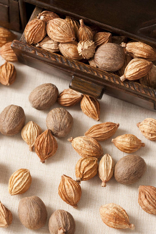 无人,竖图,特写,静物,抽屉,许多,香料,食品,很多,饮食,肉豆蔻,彩图,砂仁