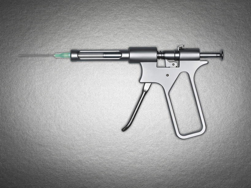 无人,横图,室内,特写,白天,正面,静物,阴影,灰色背景,反射,枪支,影子,一个,针管,针筒,注射,摄影,影棚,单个,医疗,医疗设备,注射器,彩图,影棚拍摄,拍摄