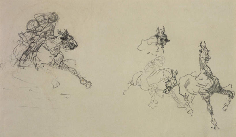 西方人,无人,两个人,伙伴,朋友,坐,跑,横图,室内,白天,白色背景,正面,锻炼,绘画,友谊,比赛,运动,马,野生动物,油画,欧洲,欧洲人,握,服装,艺术,古典,拿,拿着,注视,休闲装,文化,衣服,动物,工艺品,观察,看,品味,休闲,休闲服,握着,运输,服饰,牲畜,观看,美术,察看,高雅,关注,三匹,美学,竞赛,体育,友情,男人,男性,年轻男性,白种人,跑步,坐着,彩图,全身,健身