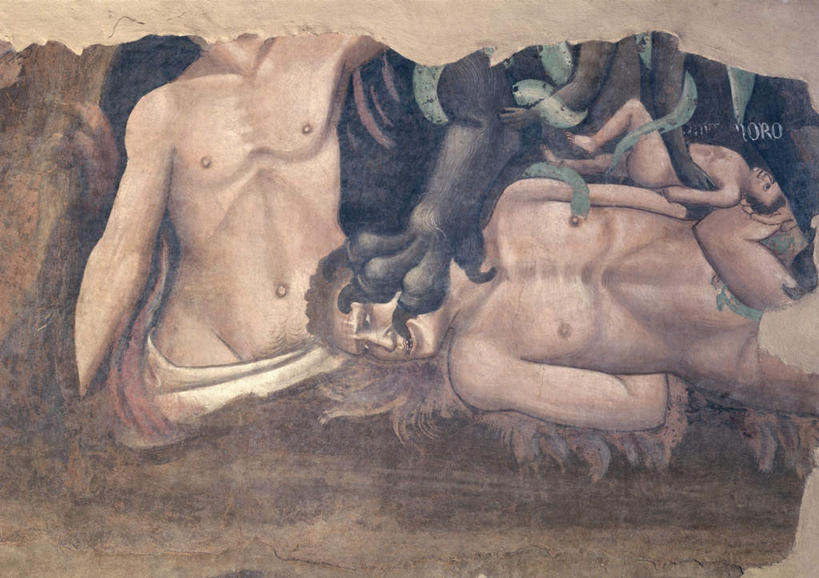 西方人,无人,两个人,站,躺,横图,室内,白天,正面,绘画,油画,欧洲,欧洲人,握,艺术,古典,文化,裸露,工艺品,品味,站着,握着,美术,高雅,犯人,裸,囚犯,折磨,魔鬼,美学,妖怪,监犯,囚徒,罪人,卧着,男人,男性,中年男性,白种人,躺着,卧,站立,半身,彩图,熬煎