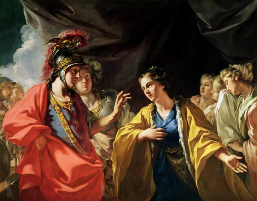 西方人,无人,站,说,横图,室内,白天,正面,民族服装,裙子,讨论,绘画,窗帘,帽子,油画,希腊,欧洲,欧洲人,一排,连衣裙,艺术,整齐,装饰,头盔,头饰,许多人,古典,注视,文化,排列,帘子,安全帽,工艺品,观察,看,品味,站着,一群人,遮阳,观看,皇帝,华丽,修饰,美术,点缀,察看,高雅,队列,关注,美学,衬托,美观,雅致,雅观,亚历山大大帝,军事家,政治家,波斯帝国,古希腊,大流士三世,大流士三世科多曼,交流,男人,男性,年轻男性,年轻女性,女人,女性,白种人,沟通,讲话,交谈,商讨,说话,谈话,站立,半身,彩图,传统服装,民俗服