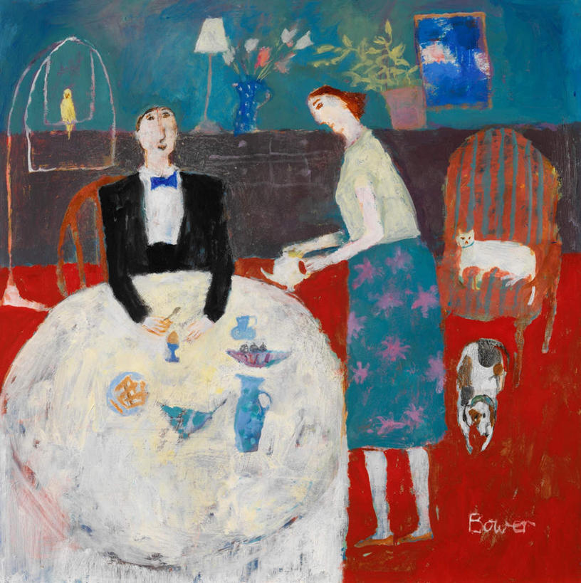 点心,面包,西方人,无人,两个人,服务员,站,坐,竖图,俯视,室内,白天,绘画,幸福,茶,桌面,桌子,宠物,狗,猫,鸟,杯子,油画,欧洲,欧洲人,四只,握,服装,艺术,木制,鸟类,布料,茶叶,食品,面点,古典,拿,布纹,拿着,注视,文化,娱乐,顾客,桌布,食物,糕点,衣服,动物,餐巾,木制品,水杯,工艺品,台布,观察,看,品味,站着,享受,休闲,温馨,放松,可爱,乐趣,握着,服饰,观看,美术,察看,提神,高雅,舒适,衣着,穿着,关注,醒脑,猫咪,金丝雀,忠诚,美学,衣饰,雀,白燕,白玉鸟,芙蓉鸟,主顾,男人,男性,女人,女性,中年男性,中年女性,白种人,服务生,侍者,茶杯,犬,站立,坐着,彩图,高角度拍摄,全身