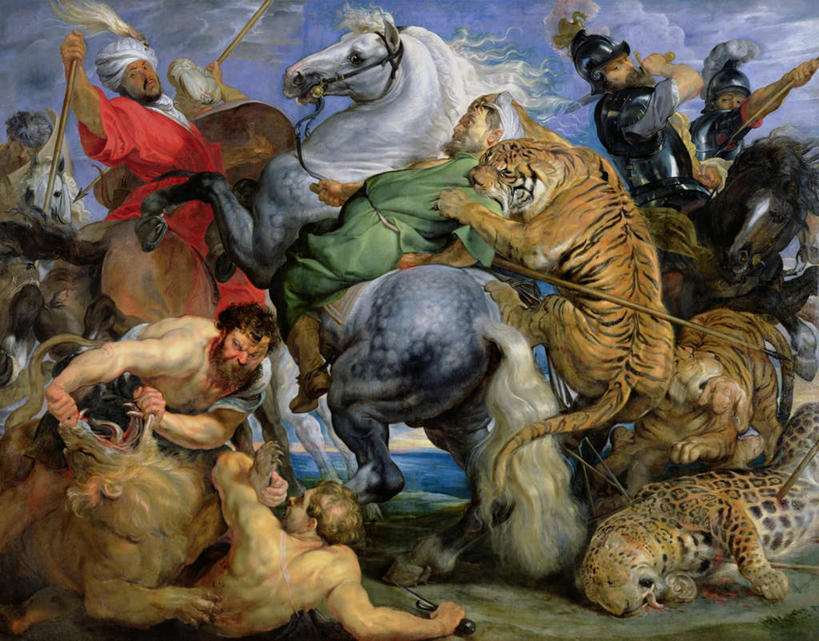 西方人,无人,伙伴,朋友,站,举,横图,室内,白天,正面,民族服装,绘画,友谊,合作,团队,哺乳动物,虎,野生动物,狮子,油画,欧洲,欧洲人,咬,服装,艺术,许多人,古典,注视,文化,衣服,动物,工艺品,观察,看,品味,托,站着,一群人,战略,服饰,观看,打架,美术,咬着,察看,高雅,衣着,穿着,关注,美洲豹,打斗,狩猎,打猎,凶猛,斗殴,美学,联合,合谋,衣饰,美洲虎,残暴,配合,协作,凶残,男人,男性,中年男性,白种人,老虎,举起,举手,举着,向上举,向上伸,向上托,站立,彩图,全身,传统服装,民俗服