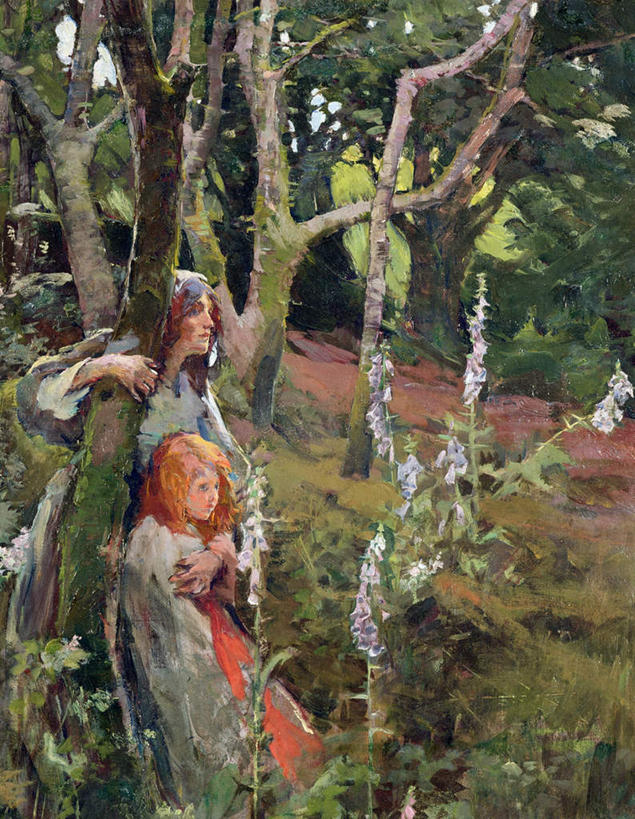 西方人,儿童,无人,两个人,站,坐,竖图,室内,白天,正面,绘画,纯洁,森林,树林,植物,油画,欧洲,欧洲人,服装,艺术,古典,注视,文化,树,树木,小孩,衣服,绿色,自然,工艺品,观察,看,品味,站着,可爱,童年,童趣,服饰,生长,成长,观看,美术,察看,高雅,衣着,毛地黄,穿着,关注,童真,烂漫,无邪,指顶花,美学,衣饰,心脏草,洋地黄,热爱,天真,年轻女性,女孩,女人,女性,白种人,站立,坐着,半身,彩图,女生