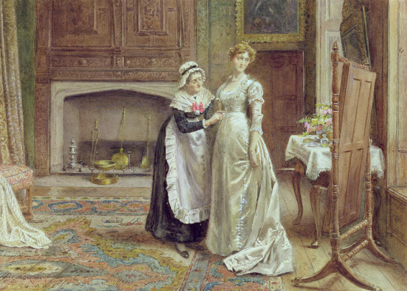 西方人,无人,两个人,新娘,客厅,站,笑,微笑,露齿笑,横图,室内,白天,正面,工作服,婚纱,制服,婚礼,绘画,快乐,壁炉,地毯,镜子,油画,欧洲,欧洲人,握,庆祝,艺术,装饰,编织,手工艺品,织物,古典,结婚,扭头,注视,文化,工艺品,观察,看,品味,站着,转头,喜庆,握着,观看,纪念,华丽,修饰,美术,点缀,镜像,察看,起居室,高雅,镜面,关注,佣人,美学,衬托,美观,雅致,雅观,仆人,工作制服,客堂,家丁,仆役,西崽,年轻女性,女人,女性,白种人,站立,彩图,全身,工作套服,婚礼服,礼服,高兴