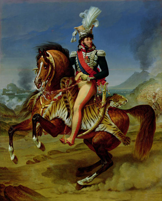 西方人,一个人,无人,坐,竖图,室内,白天,侧面,制服,绘画,成功,胜利,山,山脉,植物,马,野生动物,帽子,羽毛,油画,欧洲,欧洲人,仅一个男性,仅一个人,骑马,握,阴影,轻盈,柔软,艺术,光线,影子,山峰,烟雾,山峦,古典,扭头,注视,文化,一匹,树,树木,仅一个年轻男性,骑,衣服,蓝色,绿色,蓝天,天空,阳光,自然,动物,工艺品,群山,天,观察,看,品味,转头,光彩,握着,运输,军帽,牲畜,生长,晴朗,成长,观看,军人,美术,察看,军装,高雅,国王,关注,奖牌,奖章,军服,荣誉,奖品,胸章,万里无云,美学,轻柔,荣耀,那不勒斯国王,元帅,缪拉,法兰西元帅,光荣,男人,男性,年轻男性,白种人,晴空,晴空万里,坐着,彩图,全身