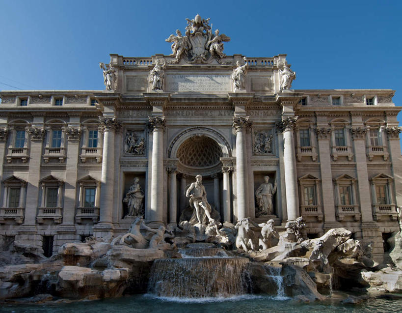 无人,站,横图,室外,白天,仰视,旅游,度假,窗户,标志建筑,地标,建筑,喷泉,马,野生动物,雕塑,意大利,欧洲,罗马,一排,阴影,朦胧,模糊,艺术,整齐,装饰,光线,雕刻,雕像,影子,柱子,景观,首都,注视,文化,娱乐,建设,玻璃窗,排列,蓝色,蓝天,天空,阳光,动物,工艺品,天,观察,看,品味,站着,享受,休闲,旅游胜地,放松,运输,牲畜,晴朗,观看,纪念,美术,察看,队列,关注,南欧,主题,水景,陈列,万里无云,意大利共和国,许愿池,特莱维喷泉,少女喷泉,许愿泉,功能,美学,美观,设计,晴空,晴空万里,站立,彩图,低角度拍摄,全身