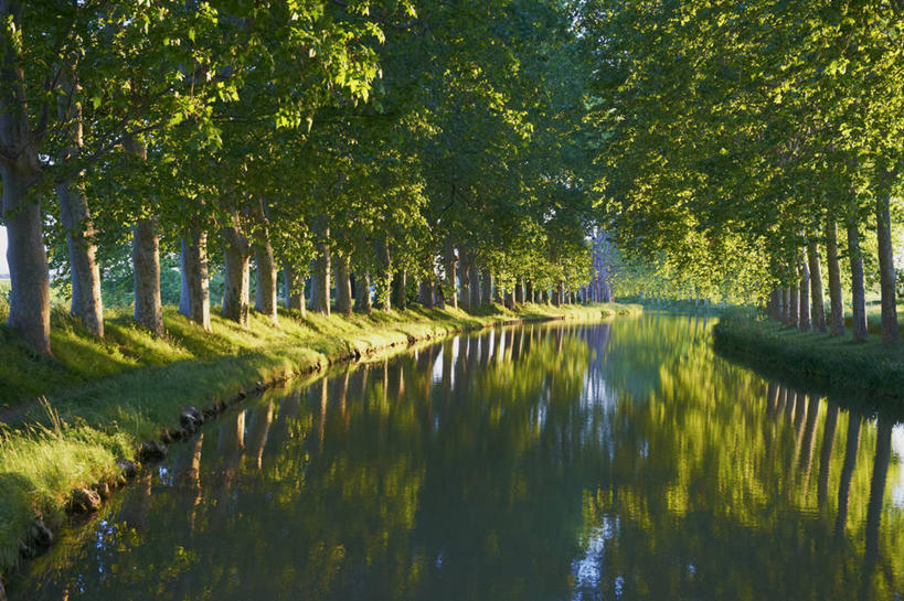 无人,横图,室外,白天,正面,旅游,度假,草地,草坪,河流,美景,水,植物,法国,欧洲,阴影,光线,影子,河水,景观,水流,娱乐,草,树,树木,绿色,阳光,自然,享受,休闲,景色,放松,生长,成长,自然风光,法兰西共和国,法兰西第五共和国,朗格多克.鲁西永,朗格多克.鲁西永大区,奥德省,彩图