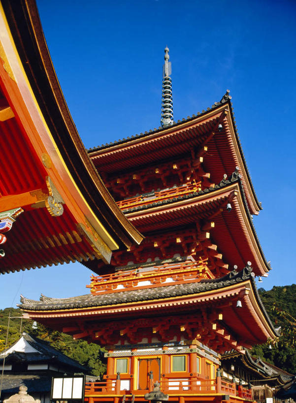 无人,寺庙,竖图,室外,白天,仰视,旅游,度假,植物,标志建筑,地标,建筑,京都,日本,亚洲,阴影,节日,光线,影子,文化,娱乐,建设,树,树木,蓝色,绿色,蓝天,天空,阳光,自然,庙宇,天,祈祷,享受,休闲,健康,旅游胜地,放松,许愿,宗教,佛教,信仰,京都府,生长,晴朗,成长,纪念,祈求,东亚,本州,万里无云,本州岛,日本国,近畿地方,清水寺,近畿,释教,平安,晴空,晴空万里,彩图,低角度拍摄,庙,寺